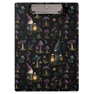 Carpeta De Pinza Gnome de fantasía oscura y patrón de hongos
