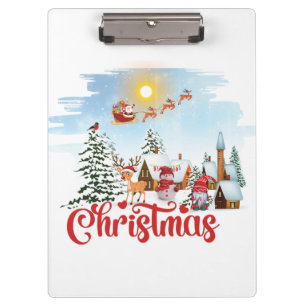 Carpeta De Pinza Gnome lindo, hombre de nieve celebrando vacaciones