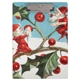 Carpeta De Pinza Gnomes painting holly berries in the snow