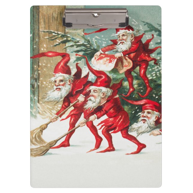 Carpeta De Pinza Gnomes sweeping snow with a broom (Anverso)