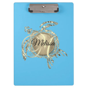 Carpeta De Pinza Gold Glam Turtle Monogram