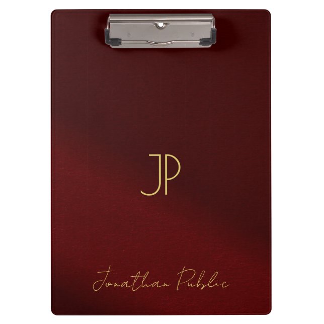Carpeta De Pinza Gold Text Typography Script Name Monogram Elegant (Anverso)