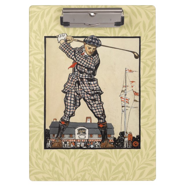 Carpeta De Pinza Golf Golfer Vintage Antiguo Golfing (Anverso)