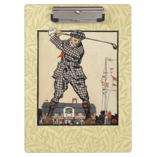 Carpeta De Pinza Golf Golfista Vintage Antiguo Golf