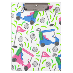 Carpeta De Pinza Golf verde azul rosa