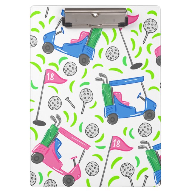 Carpeta De Pinza Golf verde azul rosa (Anverso)