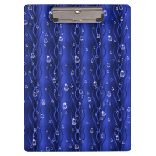 Carpeta De Pinza Gotas de lluvia azul Metalizado