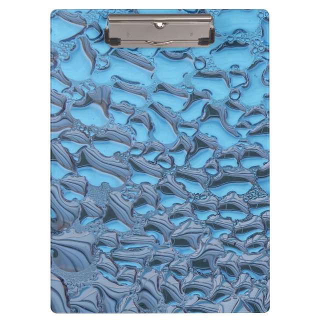Carpeta De Pinza Gotas de lluvia suaves en vidrio azul (Anverso)
