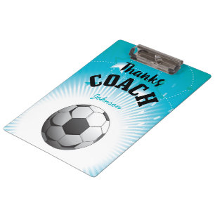 Carpeta De Pinza Gracias al entrenador de fútbol Aqua Blue Stars Ba