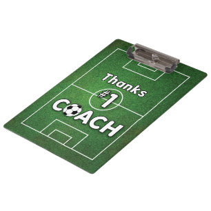 Carpeta De Pinza Gracias Entrenador de Fútbol Campo de Césped