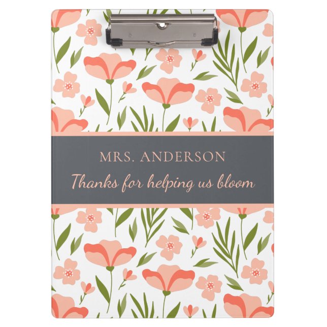 Carpeta De Pinza Gracias Por Ayudarnos A Bloom Clipboard (Anverso)