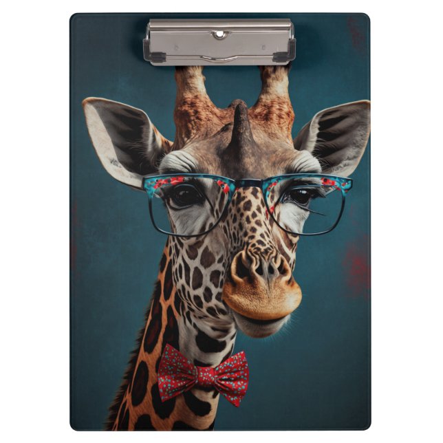 Carpeta De Pinza Graciosa jirafa Hipster divertidos retratos animal (Anverso)
