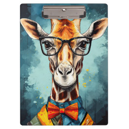 Carpeta De Pinza Gracioso Hipster Giraffe Zoo Animales de vida silv