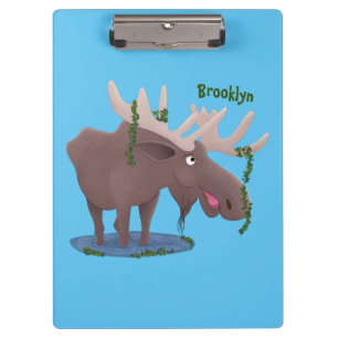 Carpeta De Pinza Gracioso ilustracion personalizado de alce feliz