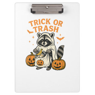 Carpeta De Pinza Gracioso truco de mapache o halloween con basura