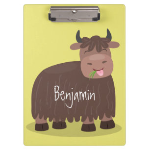 Carpeta De Pinza Gracioso yak feliz comiendo hierba personalizado i