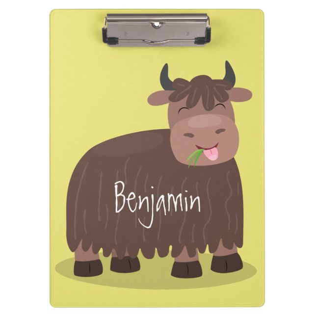 Carpeta De Pinza Gracioso yak feliz comiendo hierba personalizado i (Anverso)