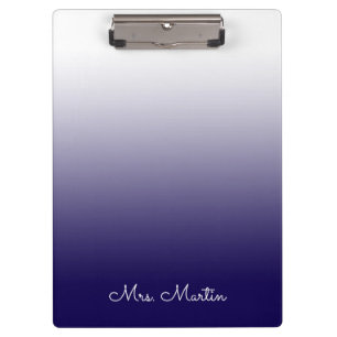Carpeta De Pinza Gradiente Azul Oscuro Profesor Personalizado