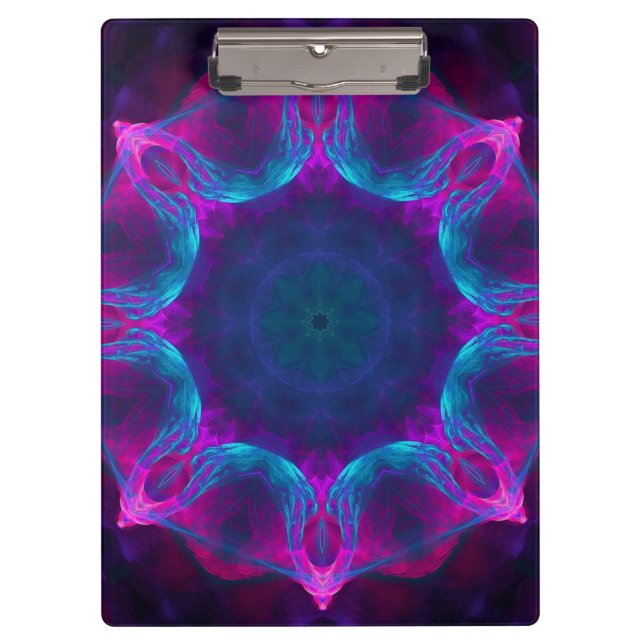 Carpeta De Pinza Gradiente azul y rosado neón oscuro de Kaleidoscop (Anverso)