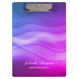 Carpeta De Pinza Gradiente magenta púrpura moderno Ondas abstractas