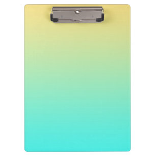 Carpeta De Pinza Gradiente Simple Amarillo Pastel Turquesa