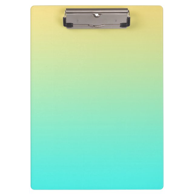 Carpeta De Pinza Gradiente Simple Amarillo Pastel Turquesa (Anverso)