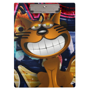 Carpeta De Pinza Graffiti Art Sonriendo Gato