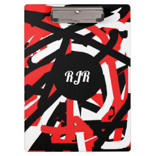 Carpeta De Pinza Graffiti negro, blanco y rojo
