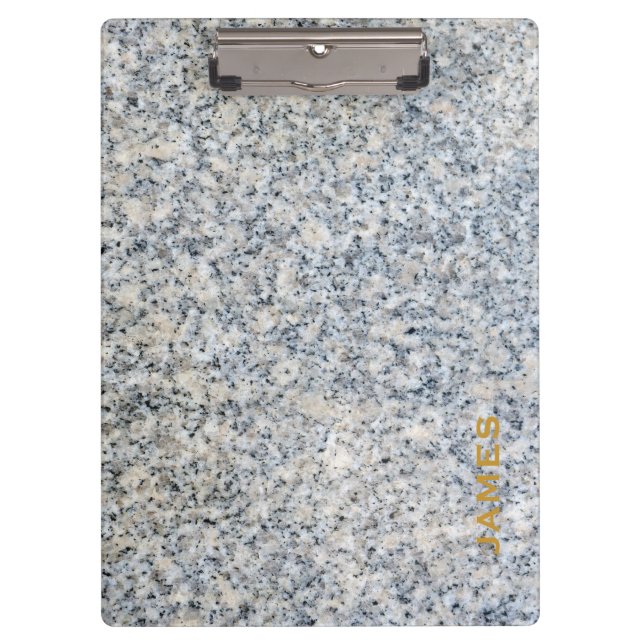 Carpeta De Pinza Granito y oro personalizado monograma moderno (Anverso)