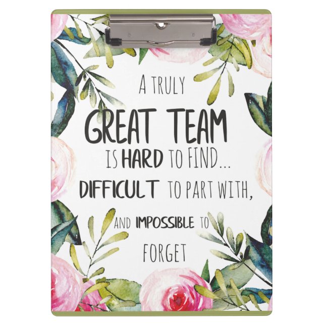 Carpeta De Pinza Great Team thank you gift Amazing team quote (Anverso)