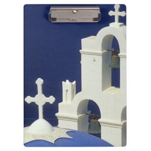 Carpeta De Pinza Grecia, Santorini. Vista de una iglesia griega y