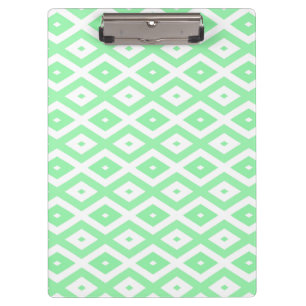 Carpeta De Pinza Green and white diamond pattern