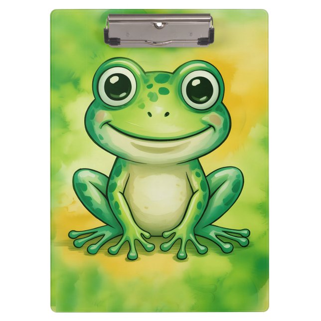 Carpeta De Pinza Green cute frog (Anverso)