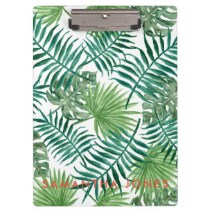 Carpeta De Pinza Green Palm Leaves clásica de moda