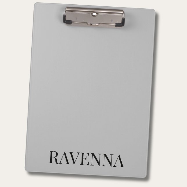 Carpeta De Pinza Greige Luxury Serif Personalized Custom Name (Subido por el creador)