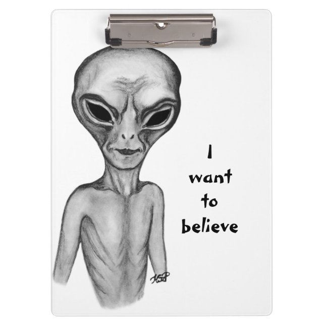 Carpeta De Pinza Grey Alien , quiero creer (Anverso)