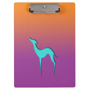 Carpeta De Pinza Greyhound Whippet dog azul naranja púrpura oscuro
