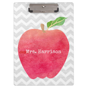 Carpeta De Pinza Gris rojo personalizado Chevron de Apple del