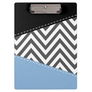 Carpeta De Pinza Gris Zigzag, Gris Chevron, Zigzag Pattern, Azul