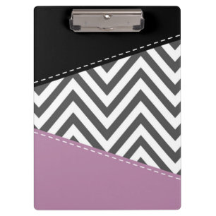 Carpeta De Pinza Gris Zigzag, Gris Chevron, Zigzag Pattern, Púrpura