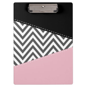 Carpeta De Pinza Gris Zigzag, Gris Chevron, Zigzag Pattern, Rosa