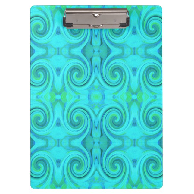 Carpeta De Pinza Groovy Guay Resumen Aqua Láquido Patrón De Swirl (Anverso)