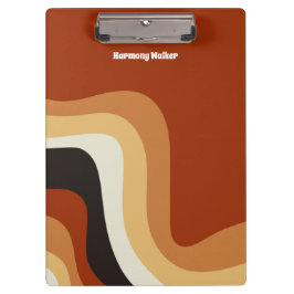 Carpeta De Pinza Groovy Hippie Naranja de Retro 70 personalizado