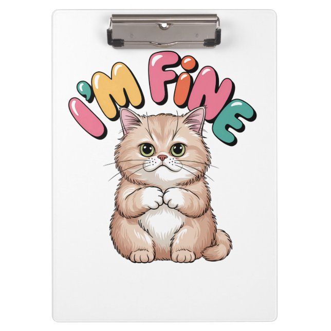 Carpeta De Pinza Grumpy Cat "I'm Fine" Funny Cartoon Shirt (Anverso)