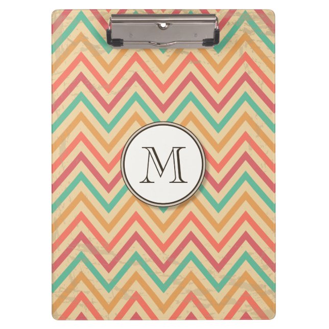 Carpeta De Pinza Grunge arcoiris Zigzag Chevron Stripes (Anverso)