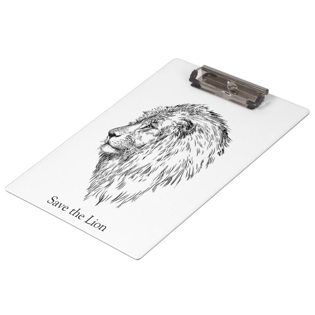 Carpeta De Pinza Guardar al León de Moda Blanco y Negro (Angular)