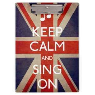 Carpeta De Pinza Guarde la calma y cante en Union Jack