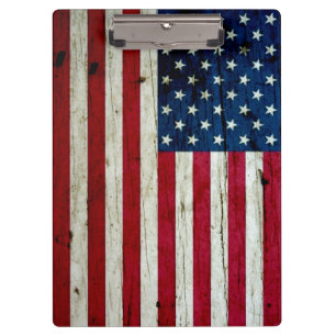 Carpeta De Pinza Guay apenó la madera de la bandera americana