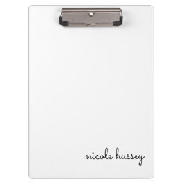 Carpeta De Pinza Guión blanco | Elegante Monograma Minimalista mode