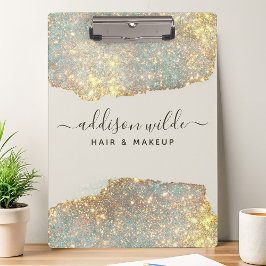 Carpeta De Pinza Guión de firma holográfico Glam Glitter moderno